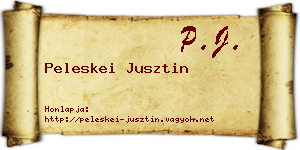 Peleskei Jusztin névjegykártya
